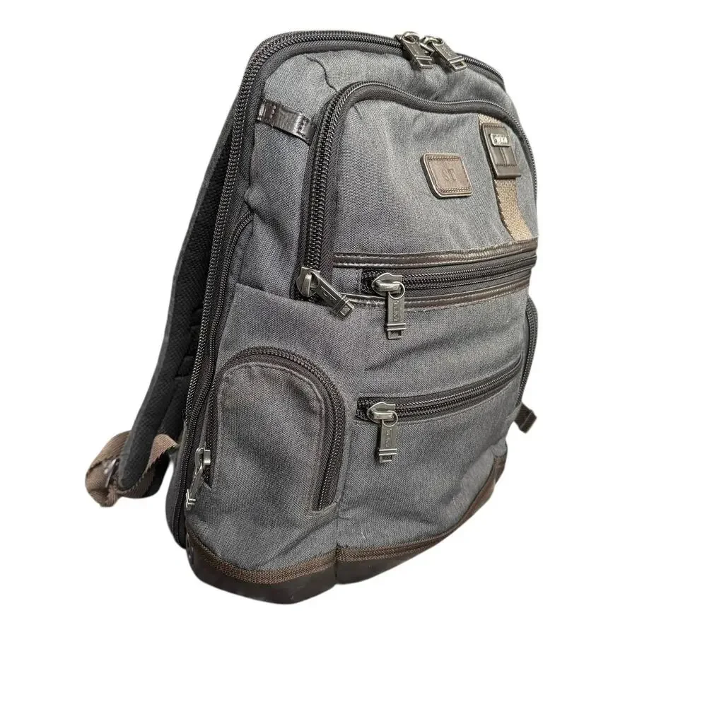 Tumi Gray Nylon Laptop Backpack Men One Size Multi Pocket Travel Bag Daypack
